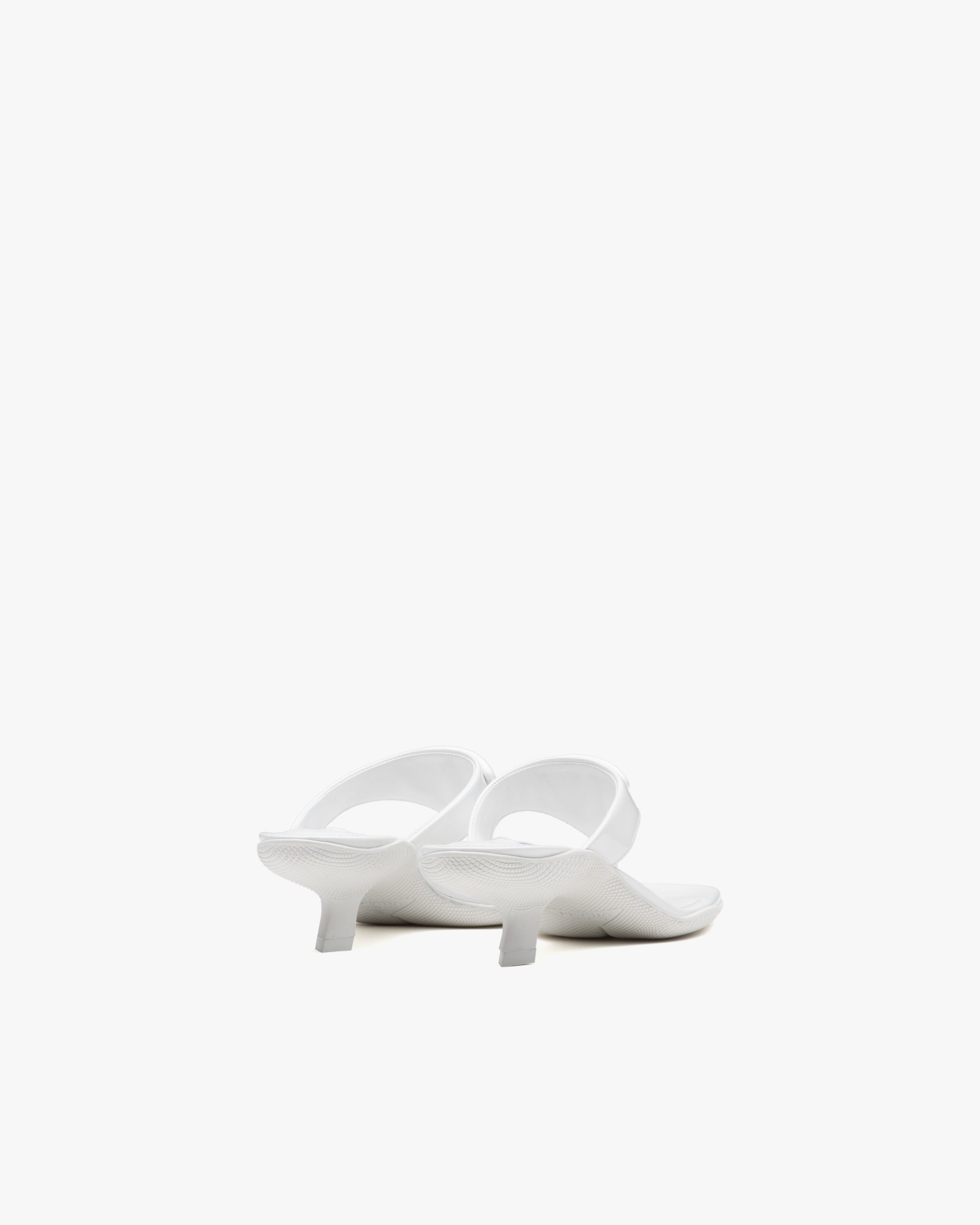 White Brushed leather high-heeled thong sandals - Image 3