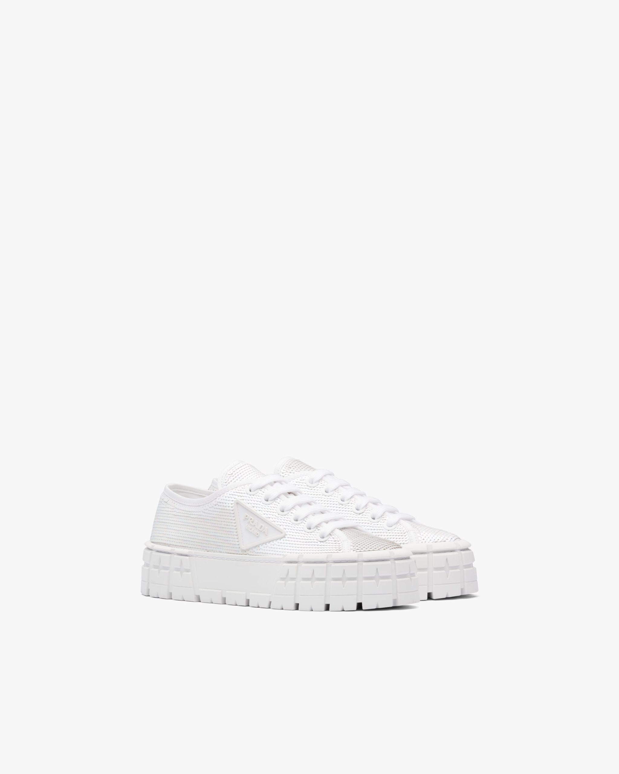 White Double Wheel sequin sneakers