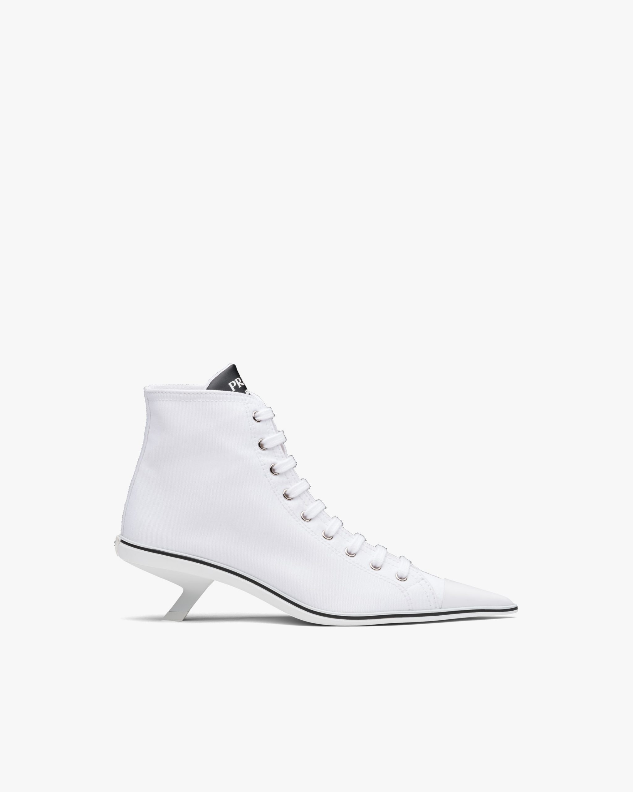 White Prada Synthesis heeled high-top sneakers - Image 2