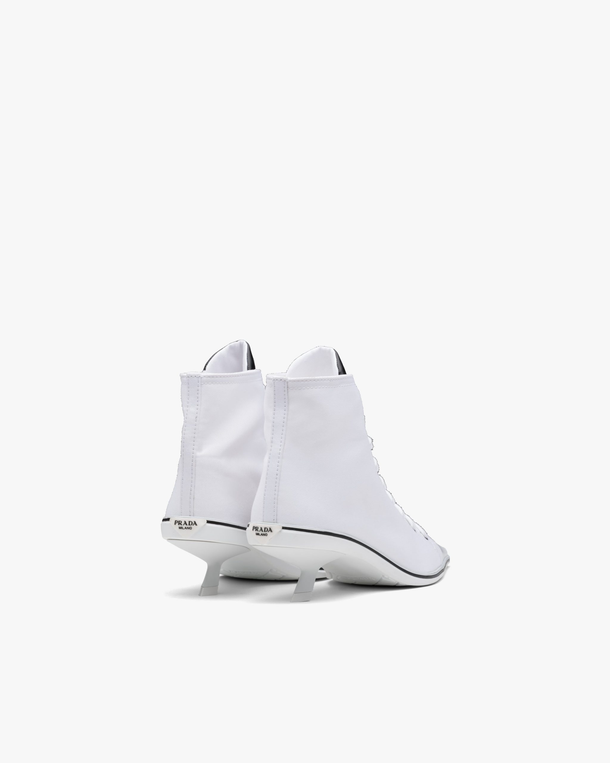 White Prada Synthesis heeled high-top sneakers - Image 3