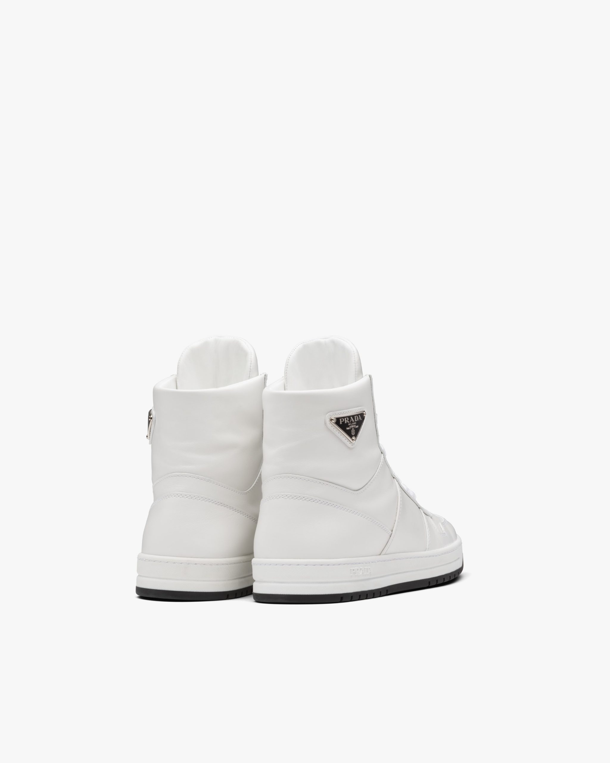 White/black Downtown perforated leather high-top sneakers - Image 3