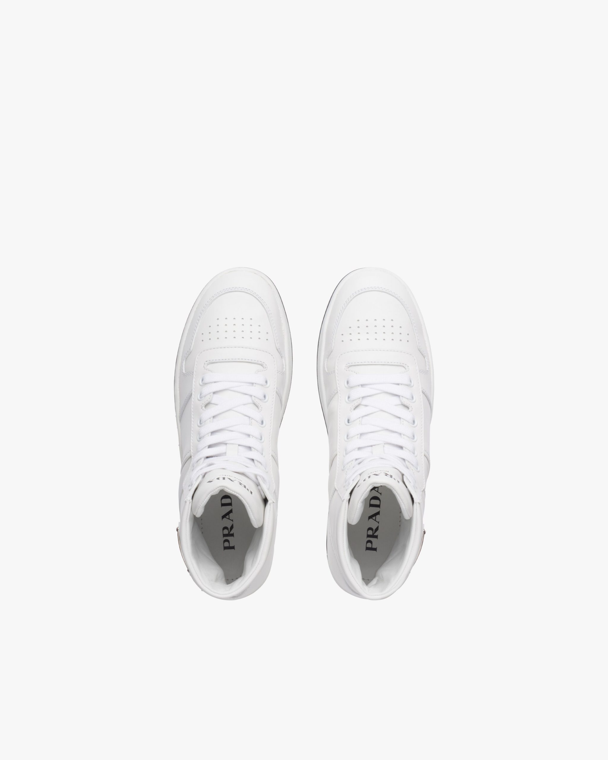 White/black Downtown perforated leather high-top sneakers - Image 4