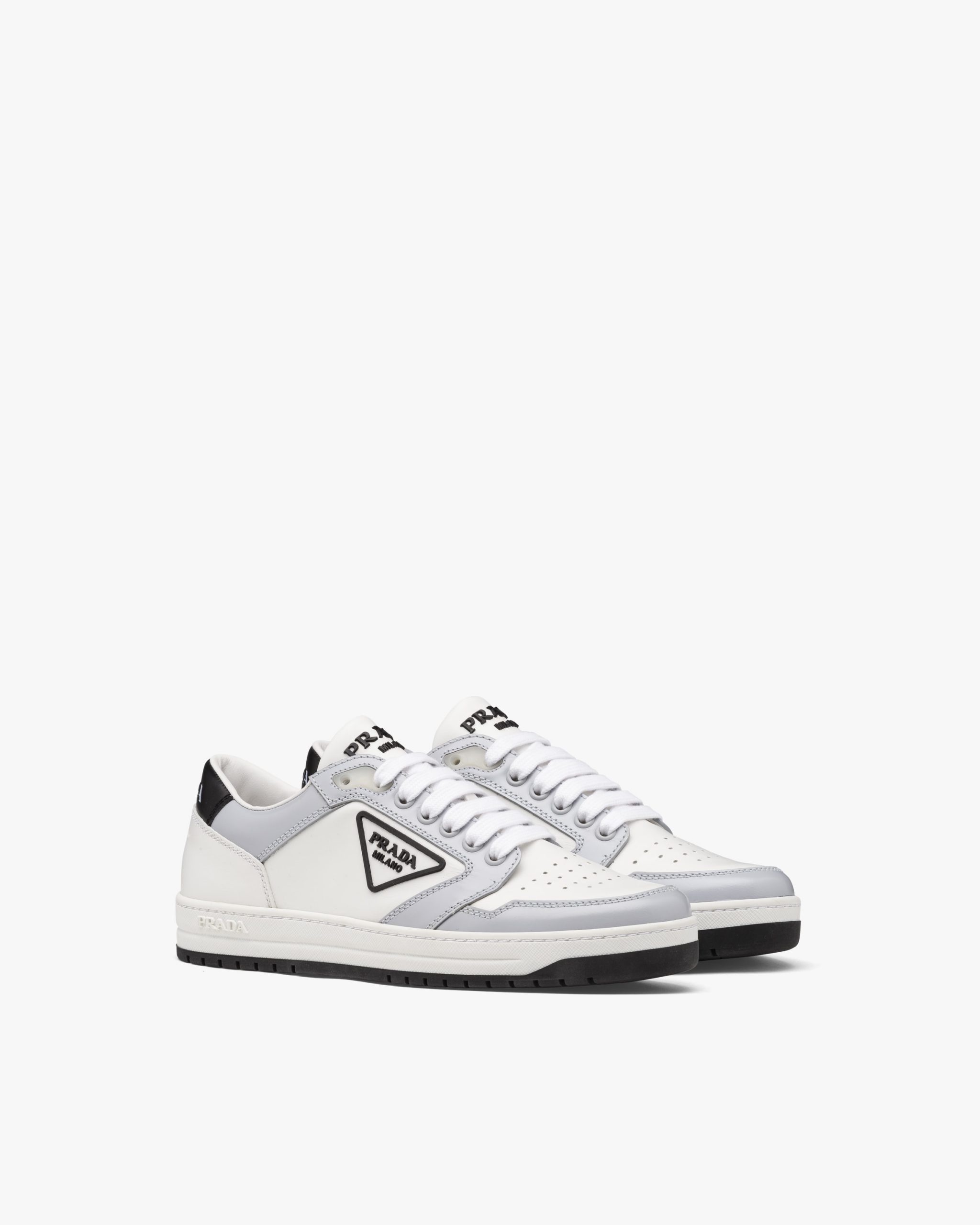 White/cornflower Blue District perforated leather sneakers