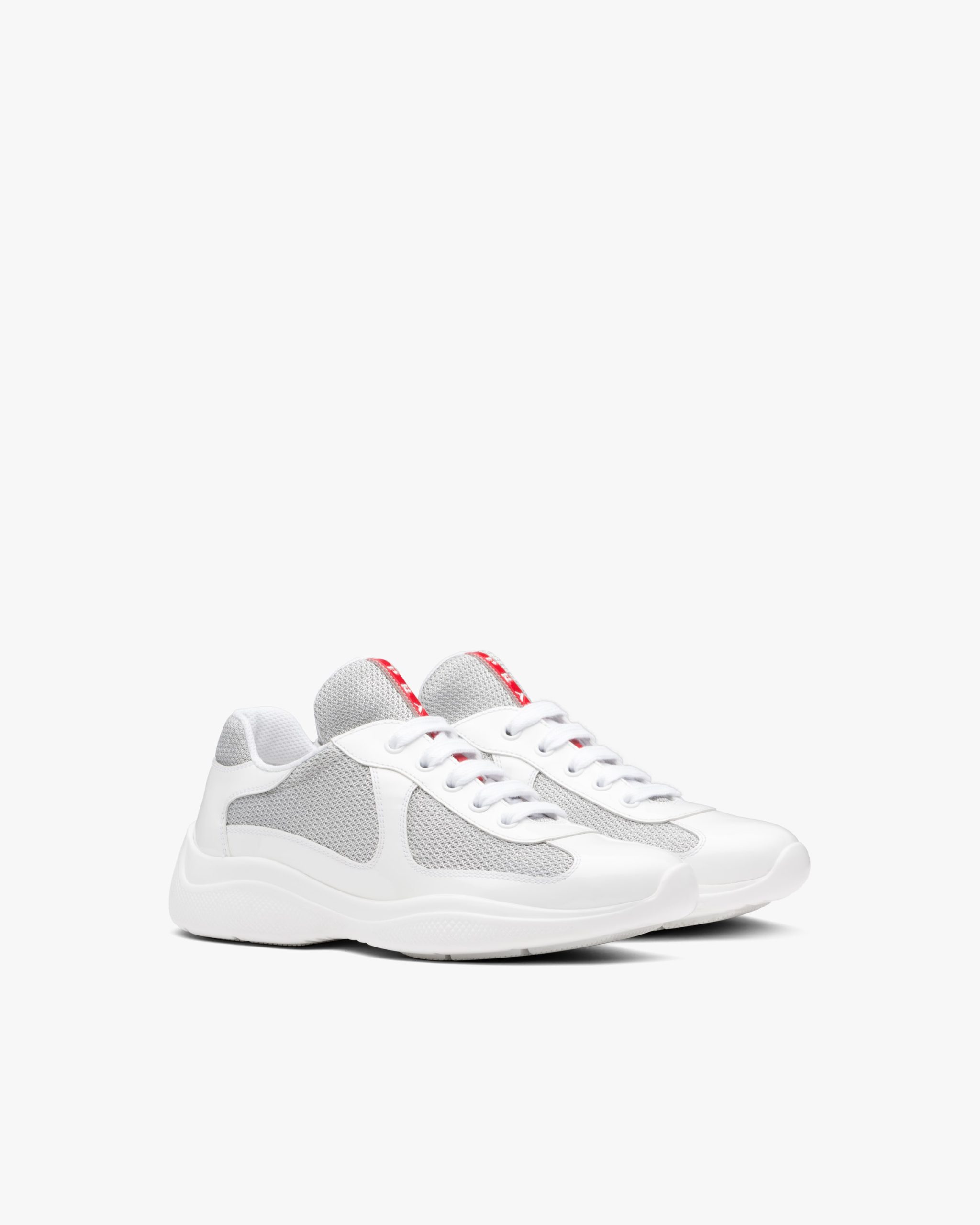 White/silver Prada Americas Cup sneakers